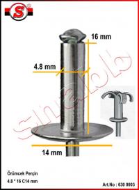 Art.No: 630 0003 Örümcek perçin g.şapka 4.8*16 mm