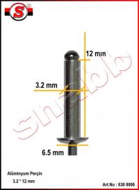 Art.No: 630 0006 ALüminyum perçin 3.2 * 12 mm
