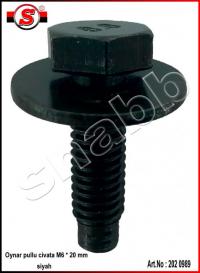 Art.No: 202 0989 Oynar pullu civata siyah M6*20 mm