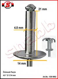 Art.No: 630 0002 Örümcek perçin g.şapka 4.8*21 mm