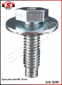 Art.No: 202 0991 Oynar pullu civata beyaz M6*20 mm