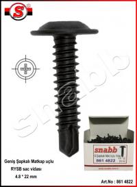 Art.No: 861 4822 RYSB m.uçlu vida siy. 4.8 * 22 mm
